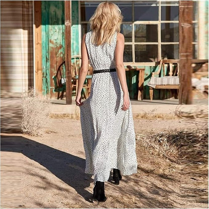 Gayle | Women's Bohemian Maxi Dress with Drawstring