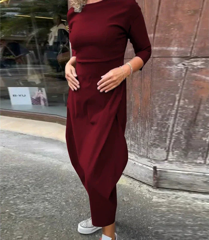 Elsbeth | Elegant Women's Midi Dress with Pocket