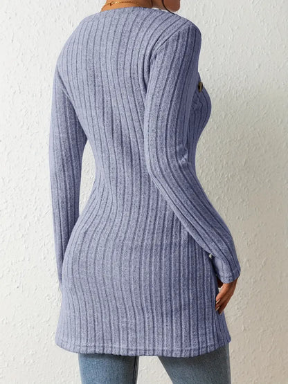 Julia | Women's Trendy Ribbed Asymmetrical Top