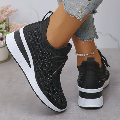 Women's Cushioned Lace-Up Comfortable Breathable Orthopedic Trainers for Everyday Wear