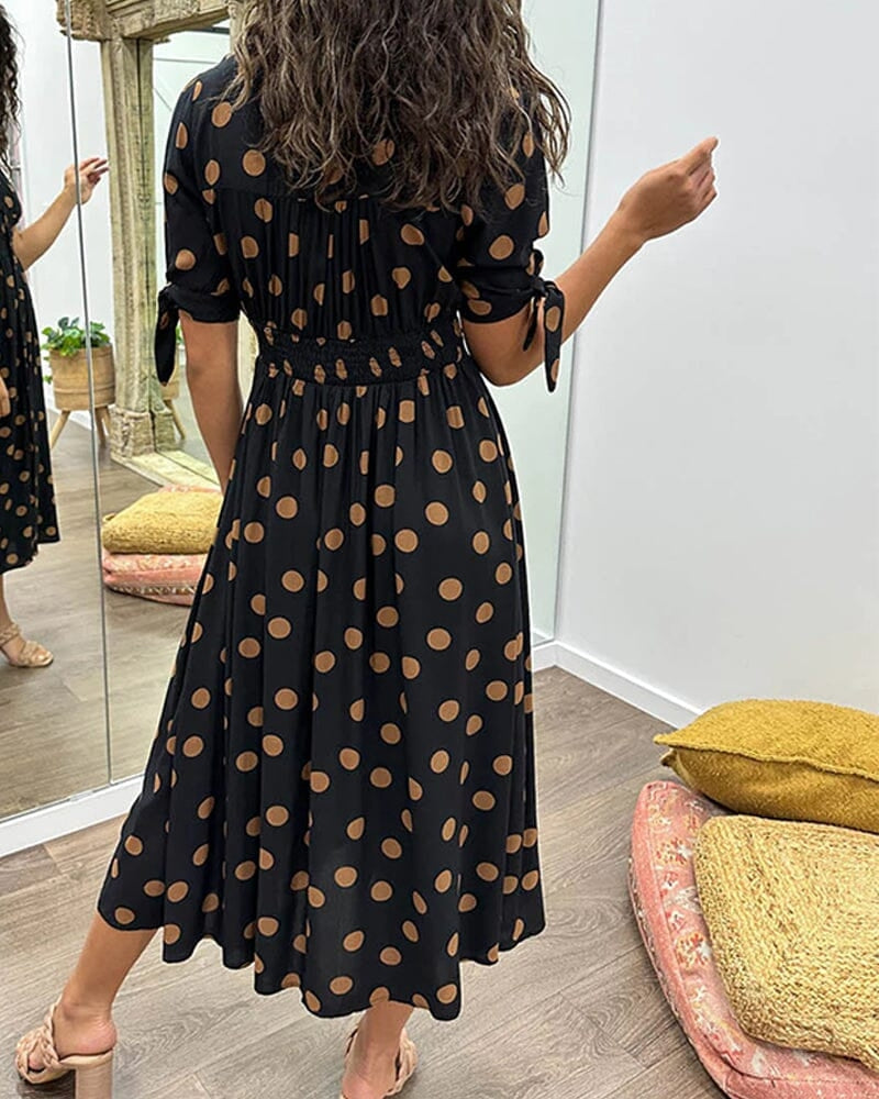 Mina | Women's Polka Dot Stylish Midi Dress
