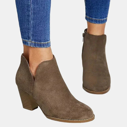 Hailey | Women's Cushioned Slip-On Block Heel Ankle Boots