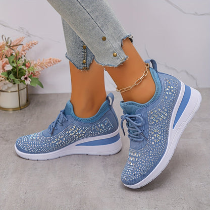 Women's Cushioned Lace-Up Comfortable Breathable Orthopedic Trainers for Everyday Wear