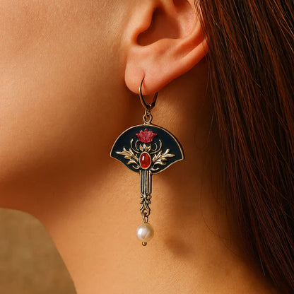 Vintage Red Pearl Earrings