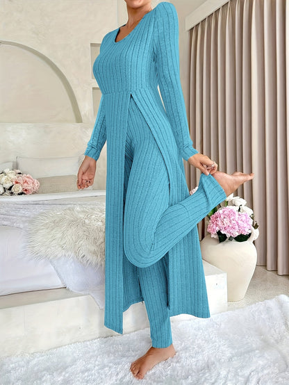 Aldea | Women's Relaxed Cozy Two-Piece Ribbed Lounge Set