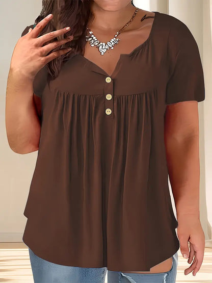 Zoey | Women's Stylish Plus Size Pleated Blouse