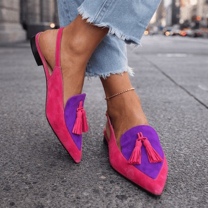 Women's Cushioned Pointed-Toe Tassel Accented Strappy Lorena Sandals