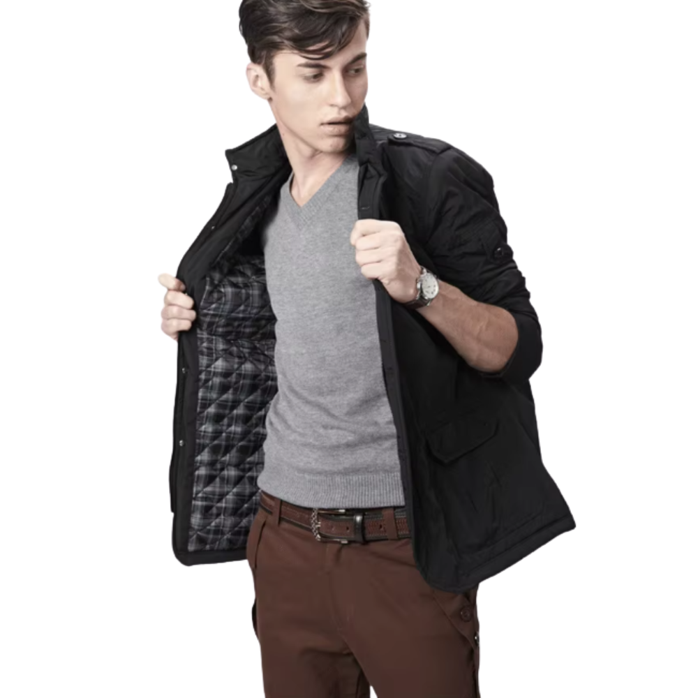Men's Elegant Windproof Jacket with Long Sleeve