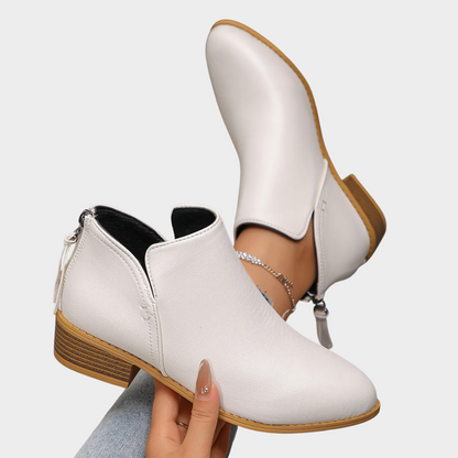 Oakley | Women's Cushioned Zip Low Heel Ankle Boots