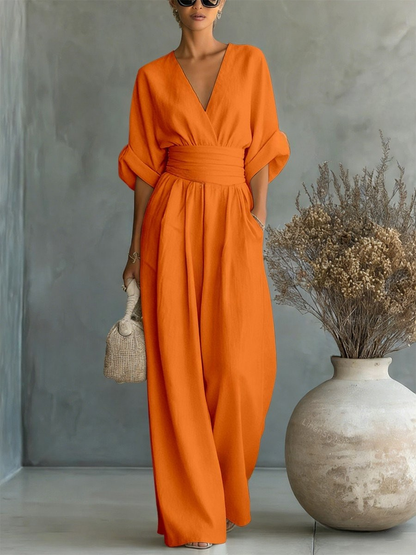 Elira | Essential V-Neck Jumpsuit