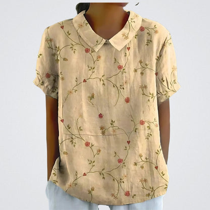Lina | Women's Stylish Floral Blouse with Short Sleeve