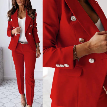 Lily | Women's Double-Breasted Suit Set with Long Sleeve