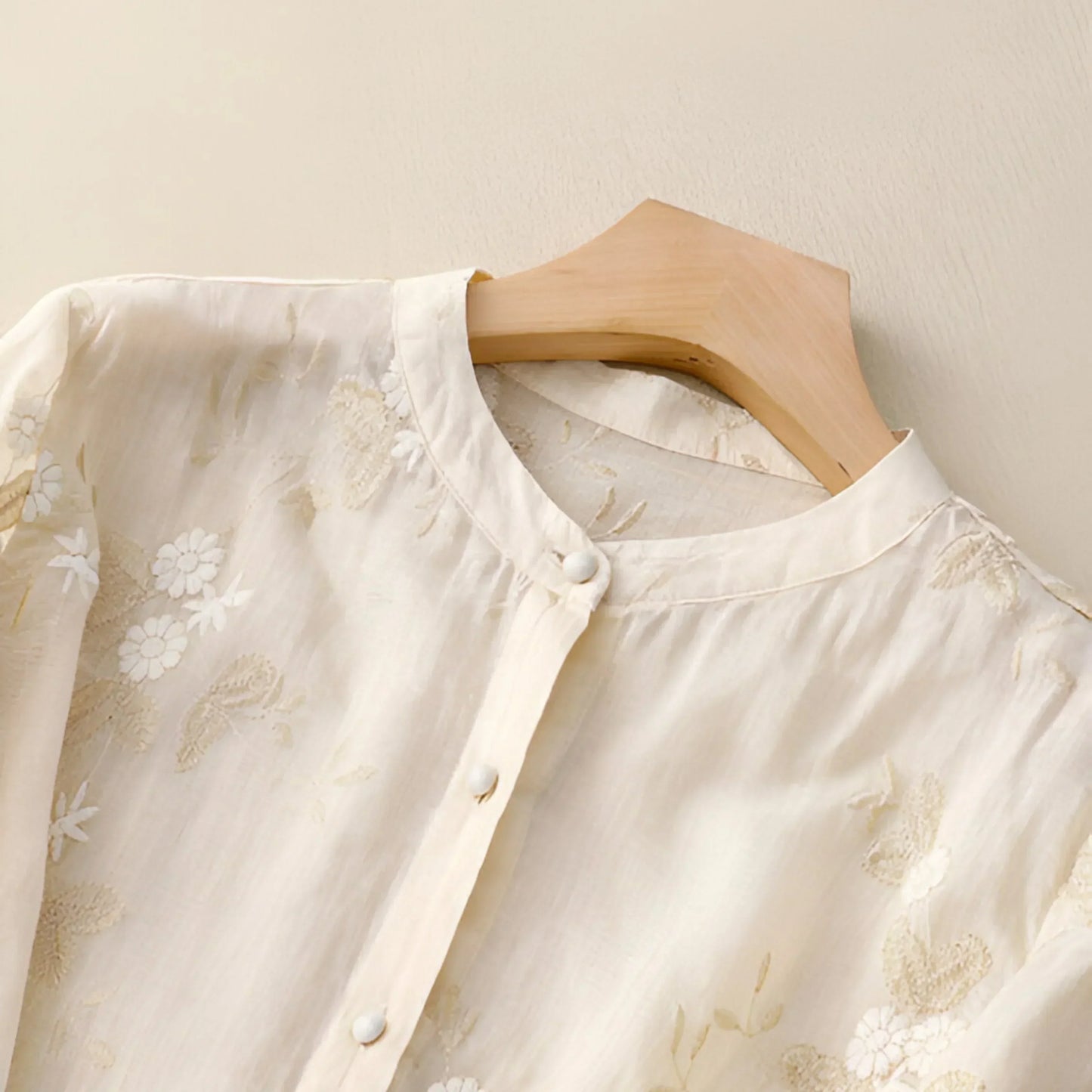 Emily | Women's Top with Embroidered Flowers