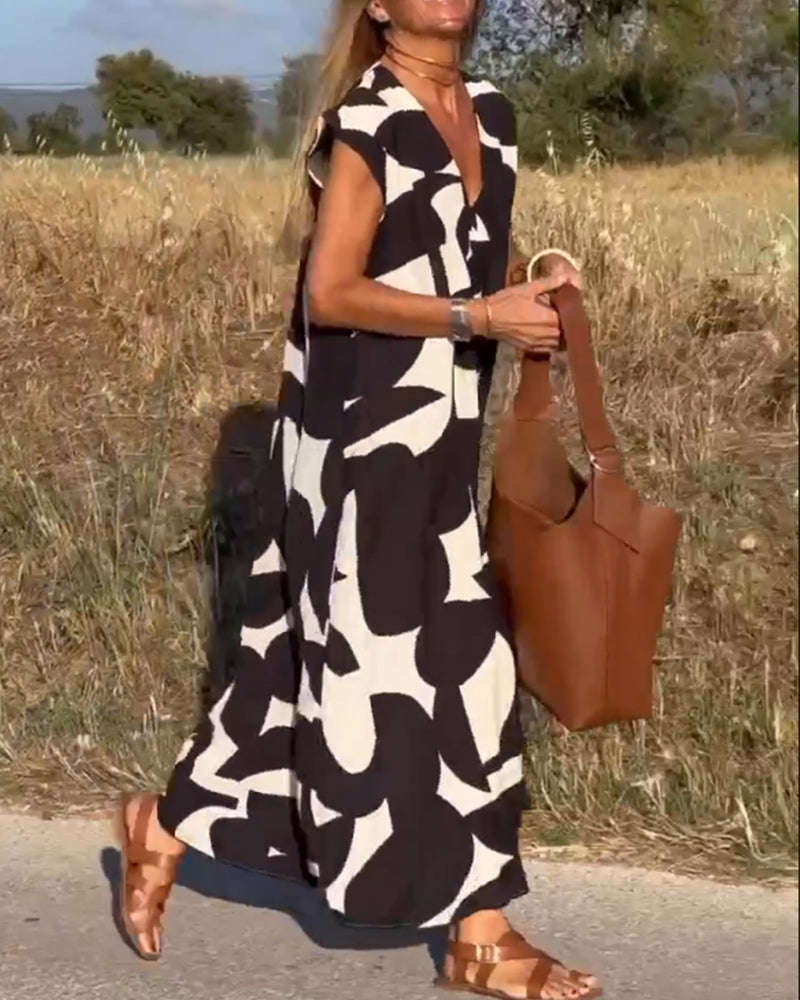 Kendall | Women's Relaxed Abstract Midi Dress