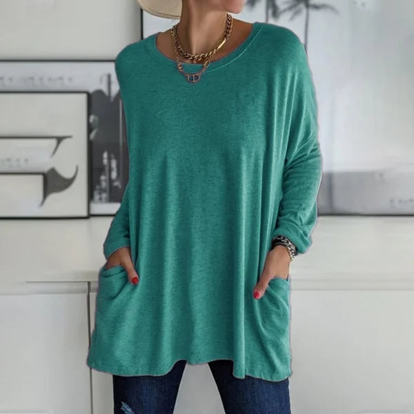 Aelira | Women's Longline Relaxed Long Sleeve Top