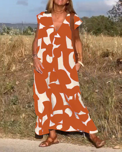 Kendall | Women's Relaxed Abstract Midi Dress