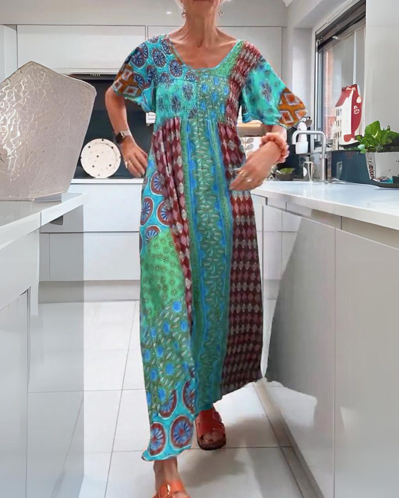 Melania | Women's Colourful Bohemian Maxi Dress