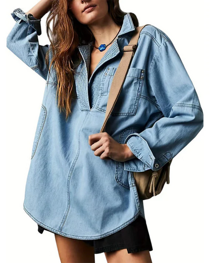Micah | Women's Oversized Denim Pullover
