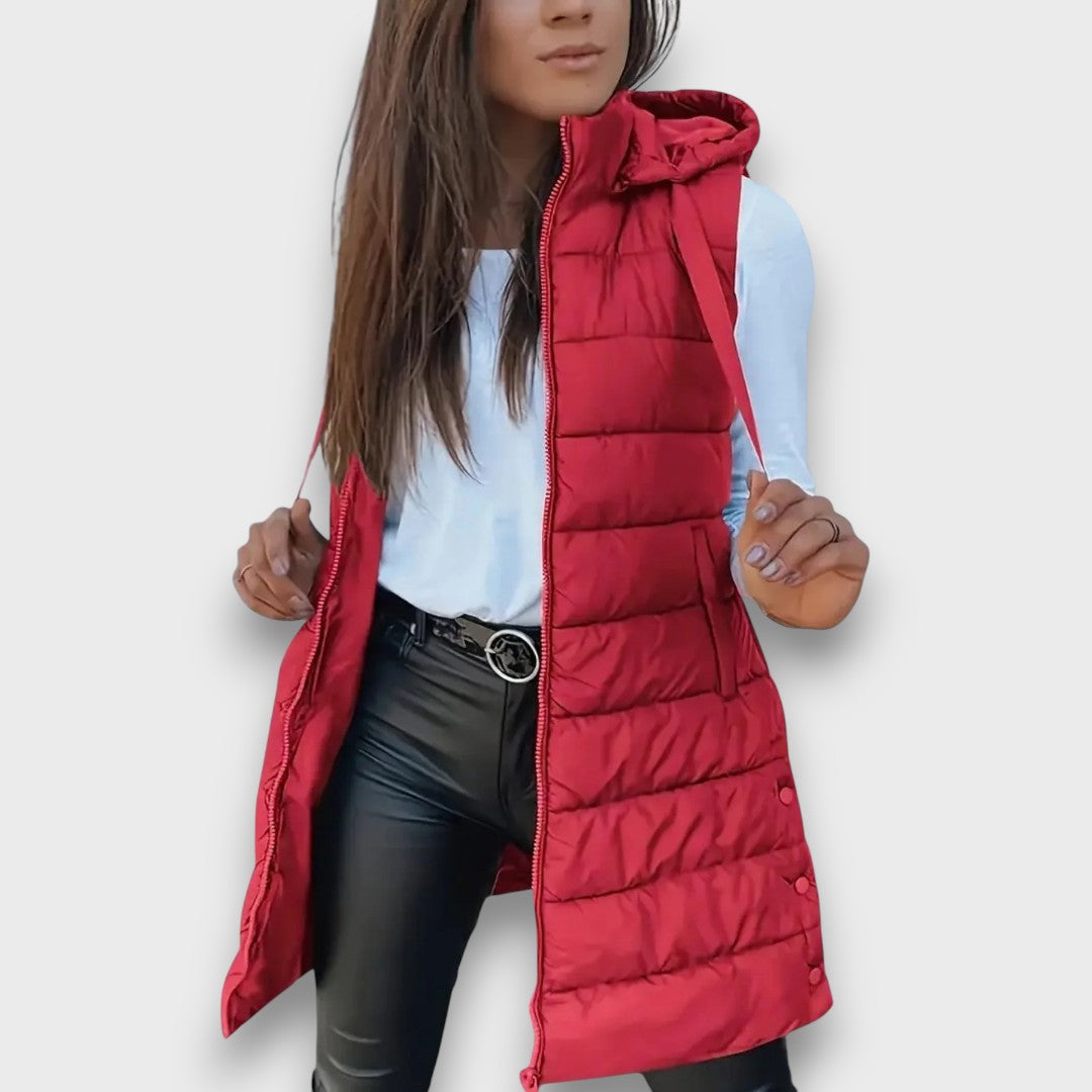 Kaira | Sleeveless hooded puffer vest