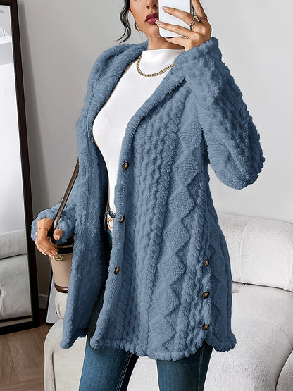 Chloe | Women's Relaxed Plush Hooded Cardigan