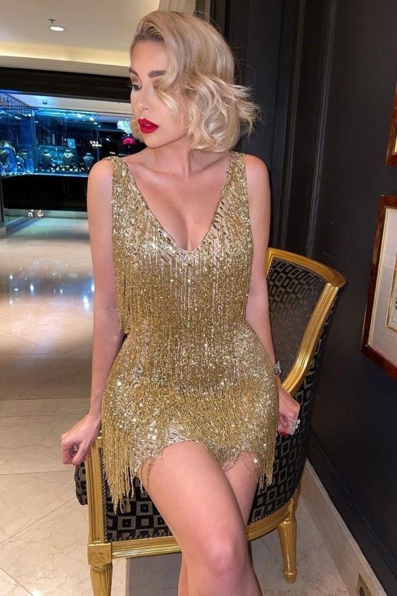 Women's Chic and Alluring Fringed Party Mini Dress
