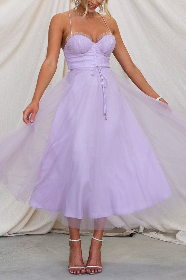 Women's Contemporary Princess Maxi Dress with Suspenders for Parties