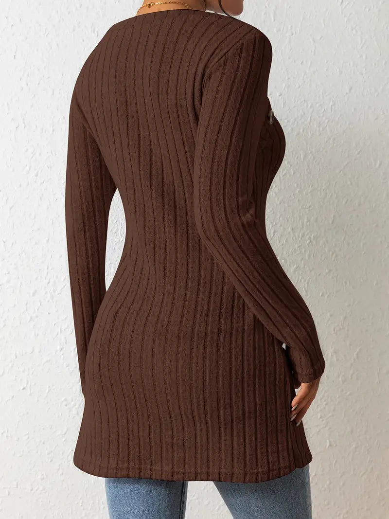 Julia | Women's Trendy Ribbed Asymmetrical Top