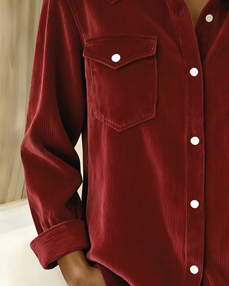 Lyra | Women's Classic Long Sleeve Shirt with Notch Collar