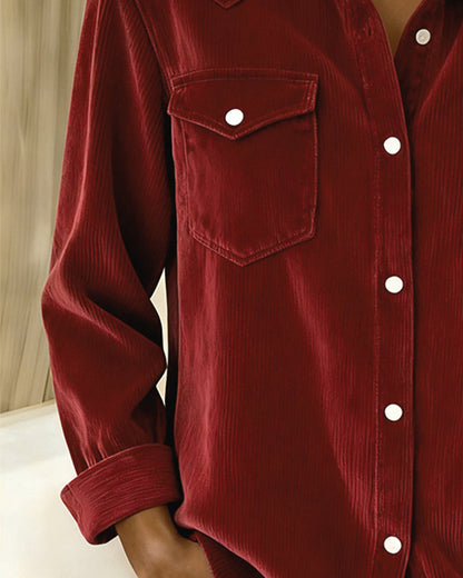Lyra | Women's Classic Long Sleeve Shirt with Notch Collar