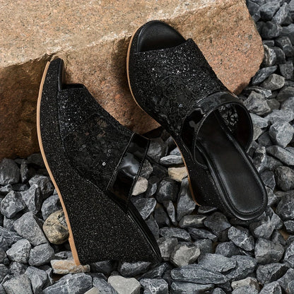 Alexis | Women's Open-Toe Elegant lace high-heeled sandals with Sequins