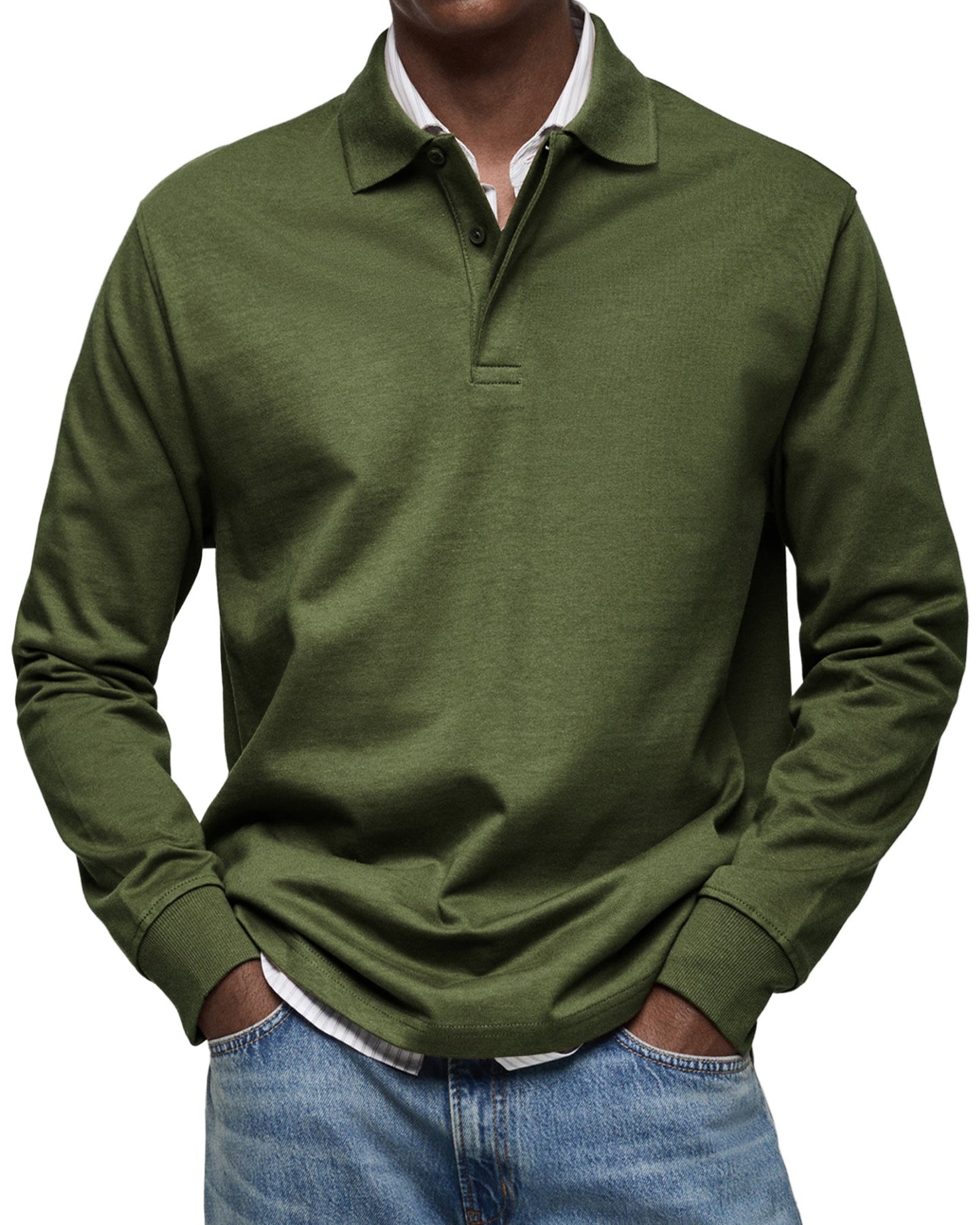 Alex | Men's Relaxed Long Sleeve Casual Polo