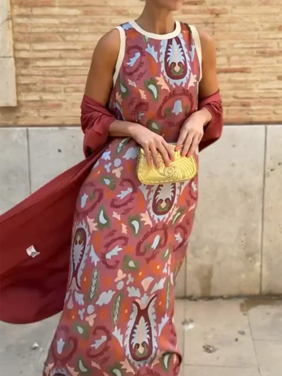 Delly | Women's Bohemian Style Two-Piece Maxi Dress