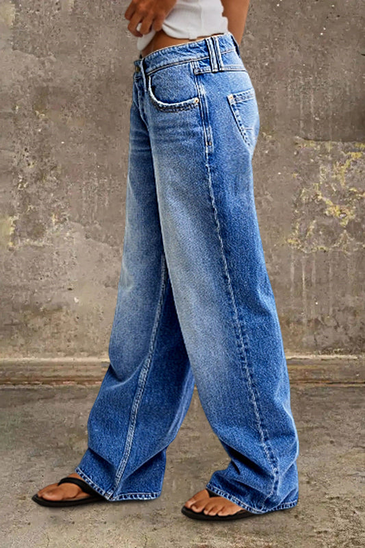 Women's Mid-Rise Straight Fit Denim Jeans