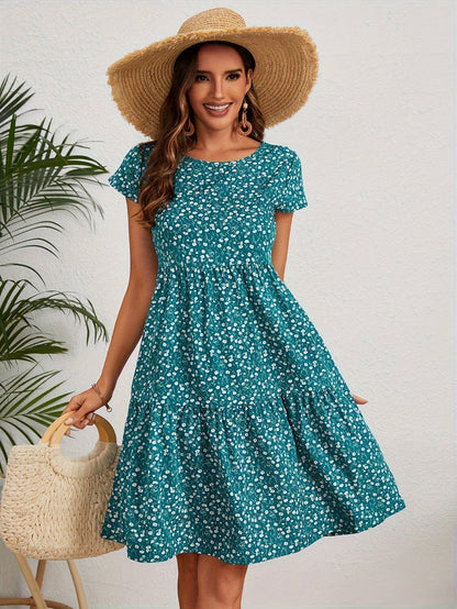 Valeria | Women's Vintage Floral Midi Dress