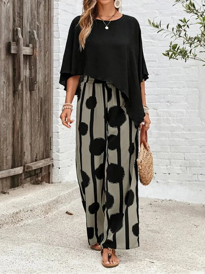 Kalliope | Women's Comfortable Elastic Waist Two-Piece Set