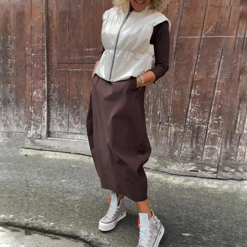 Elsbeth | Elegant Women's Midi Dress with Pocket