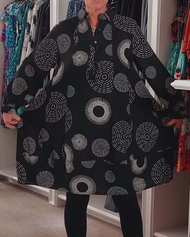 Marlene | Women's Casual Geometric Print Midi Dress
