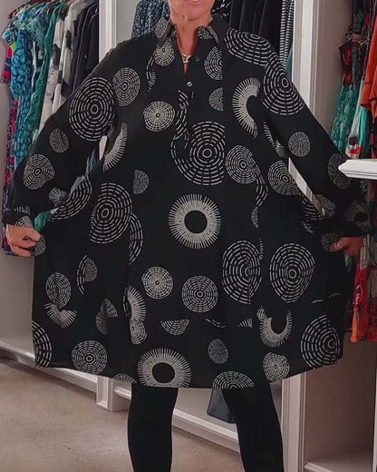 Marlene | Women's Casual Geometric Print Midi Dress