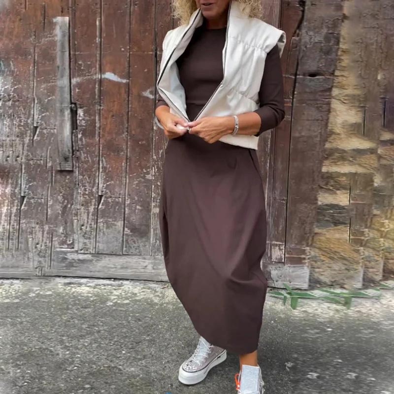 Elsbeth | Elegant Women's Midi Dress with Pocket