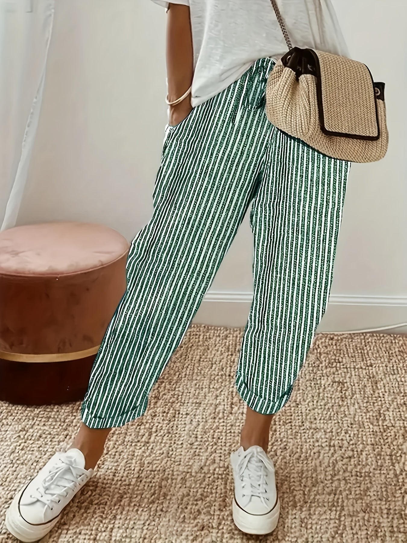 Elena | Women's Striped Wide-Leg Trousers