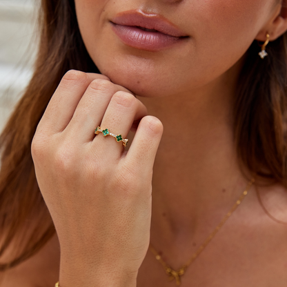 Marisol | Crystal Ring in the Shape of a Clover
