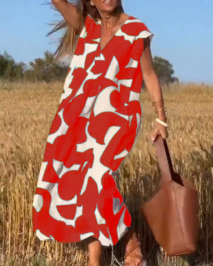 Kendall | Women's Relaxed Abstract Midi Dress