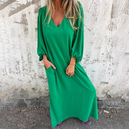 Delilah | Women's Relaxed Maxi Dress with V-Neck