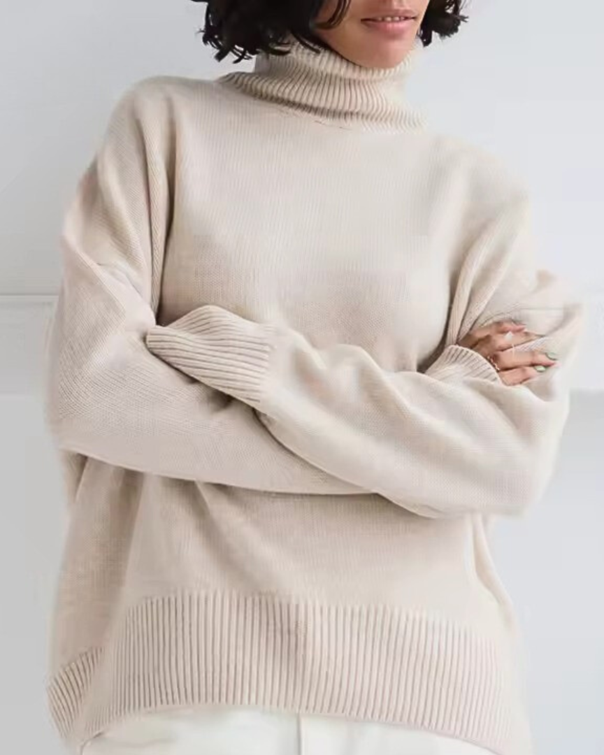 Lesley | Women's Longline Relaxed Oversized Roll Neck Jumper