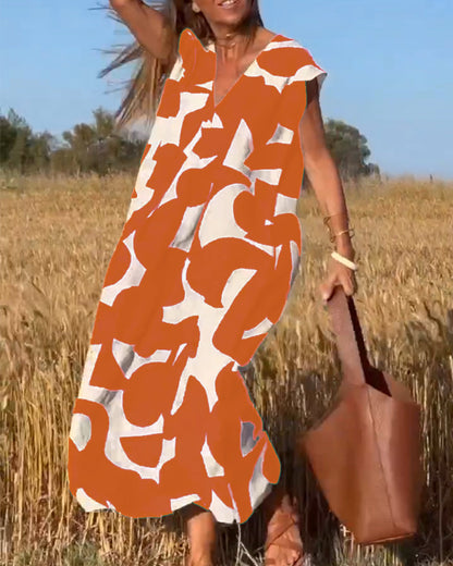 Kendall | Women's Relaxed Abstract Midi Dress