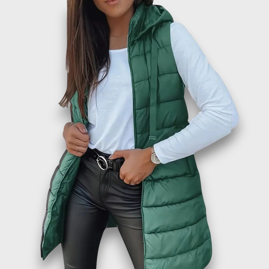 Kaira | Sleeveless hooded puffer vest