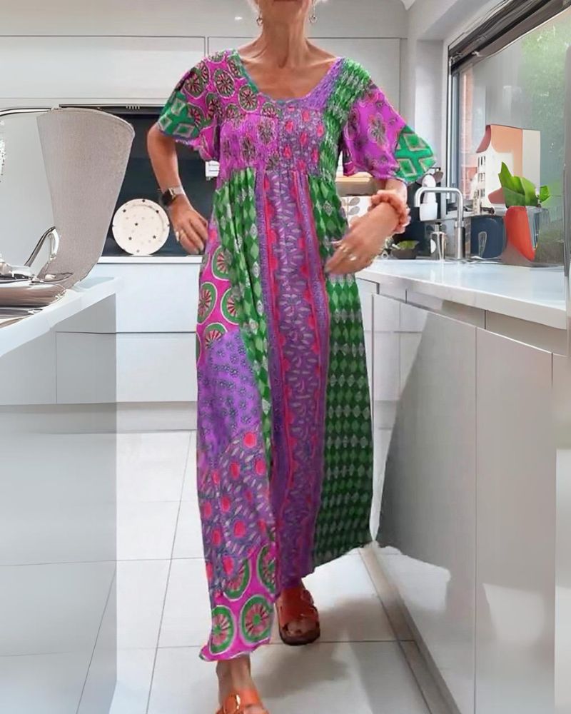 Melania | Women's Colourful Bohemian Maxi Dress