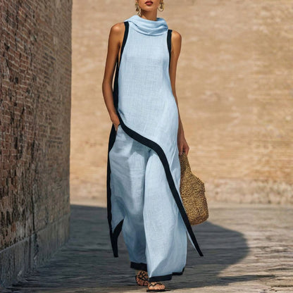 Leonora | Elegant Asymmetrical Outfit for Women with Wide Leg Trousers