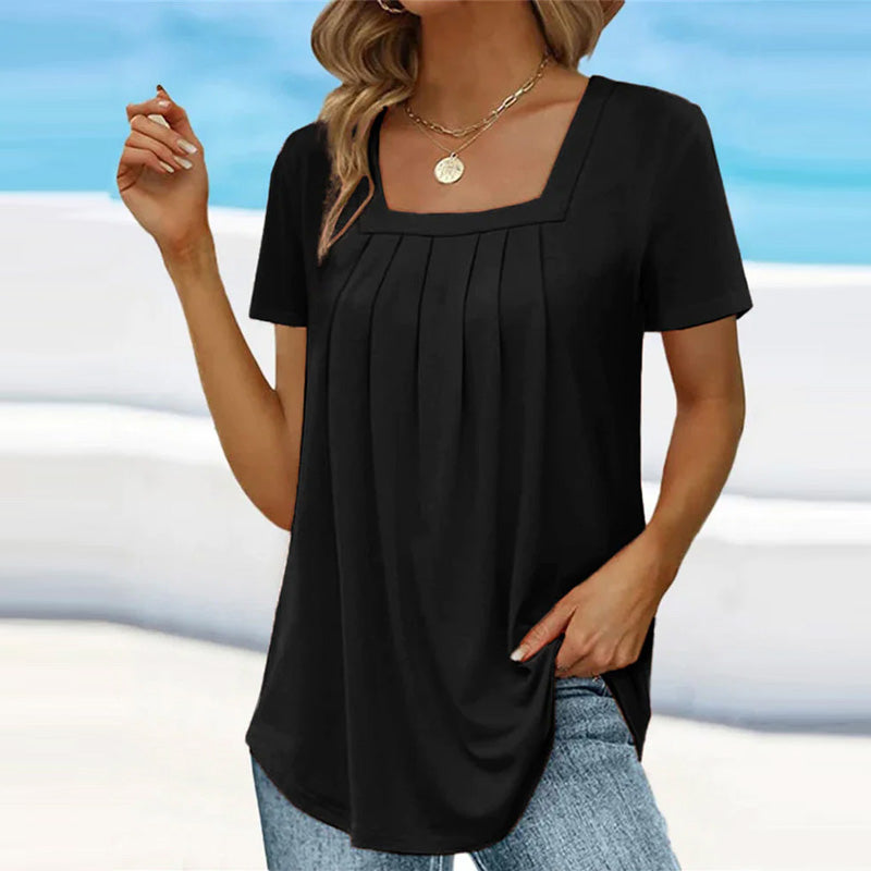 Mindy | Women's Longline Elegant Pleated Blouse