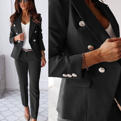 Lily | Women's Double-Breasted Suit Set with Long Sleeve